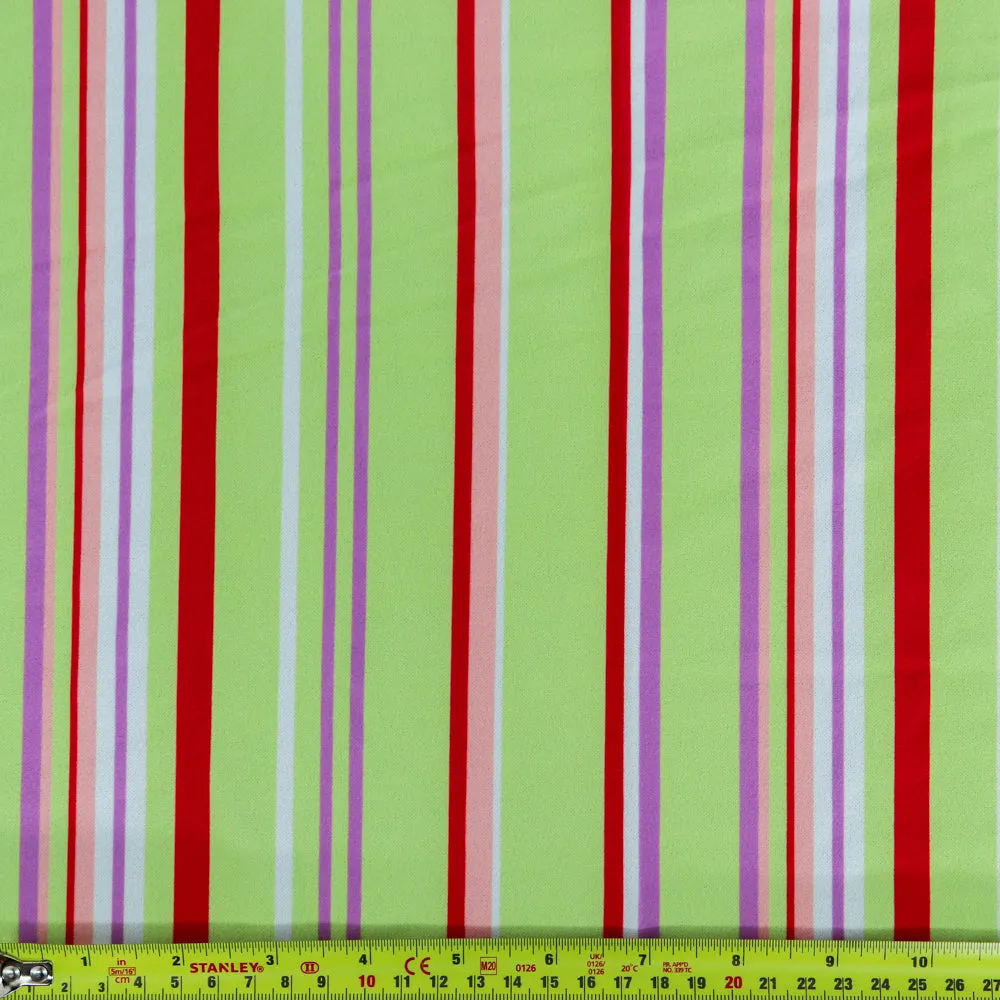 (8C) Stripe Scuba Crepe Jersey Fabric