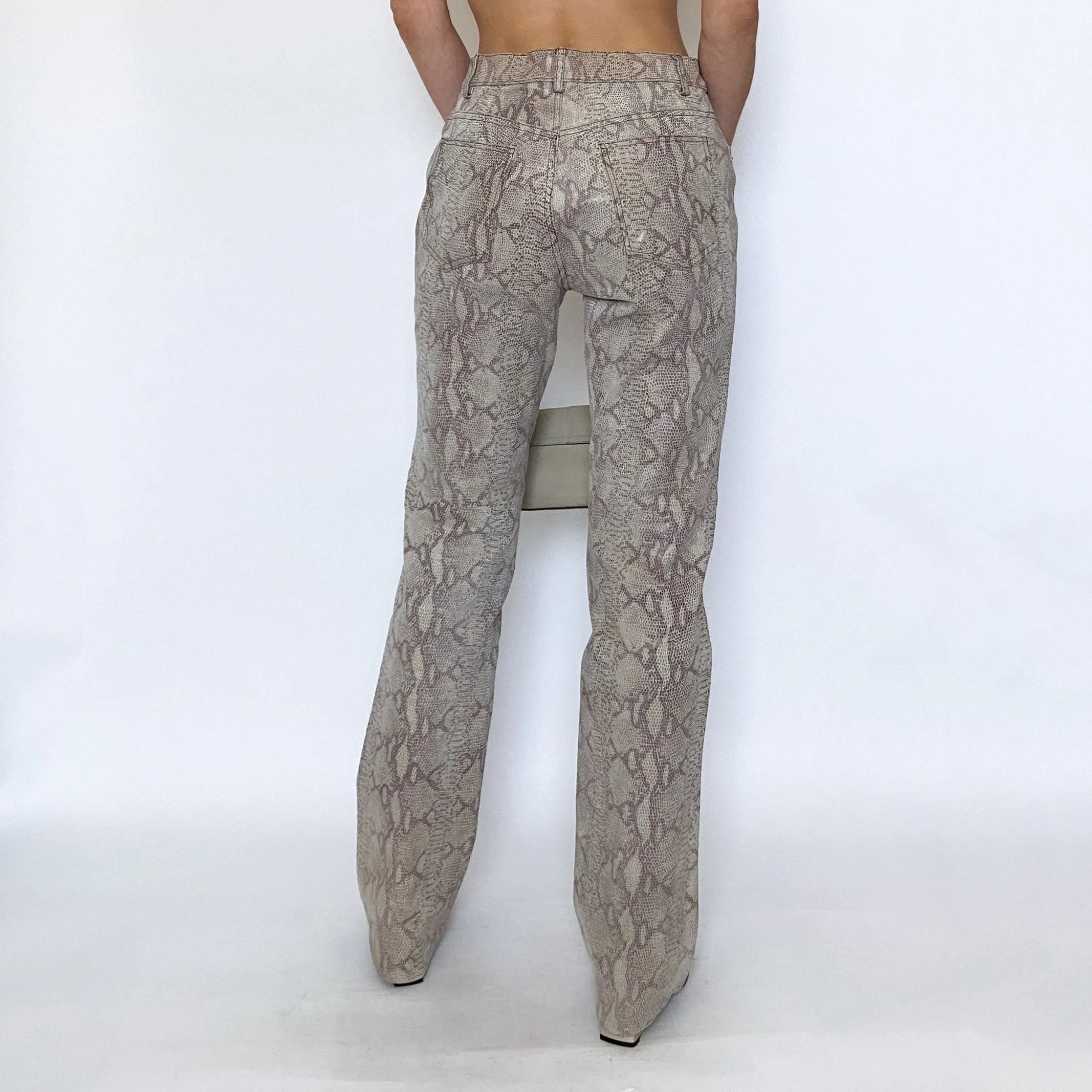 90's leather snakeskin pants - size 6