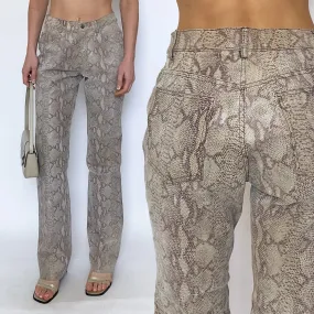 90's leather snakeskin pants - size 6