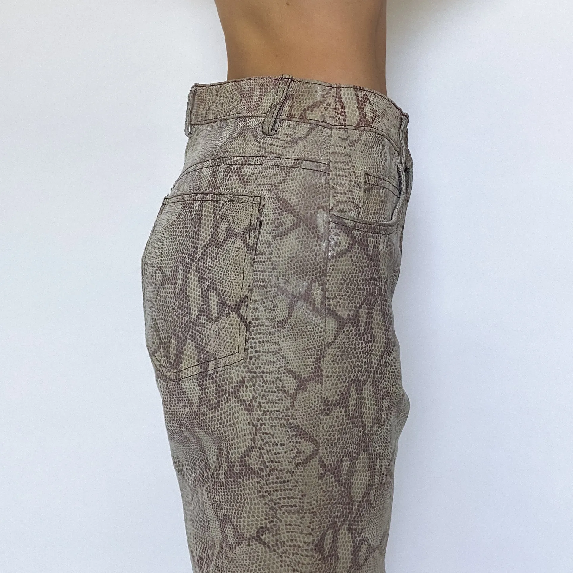 90's leather snakeskin pants - size 6
