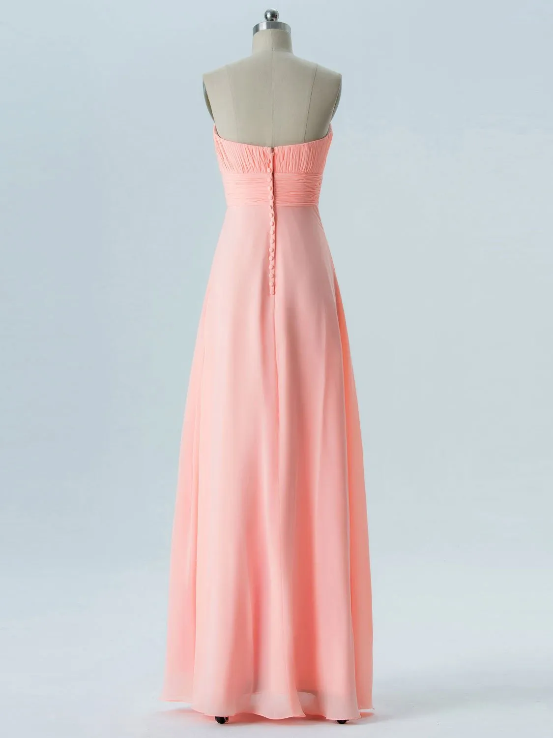 A-line Straight Across Floor-Length Chiffon Bridesmaid Dresses 2863