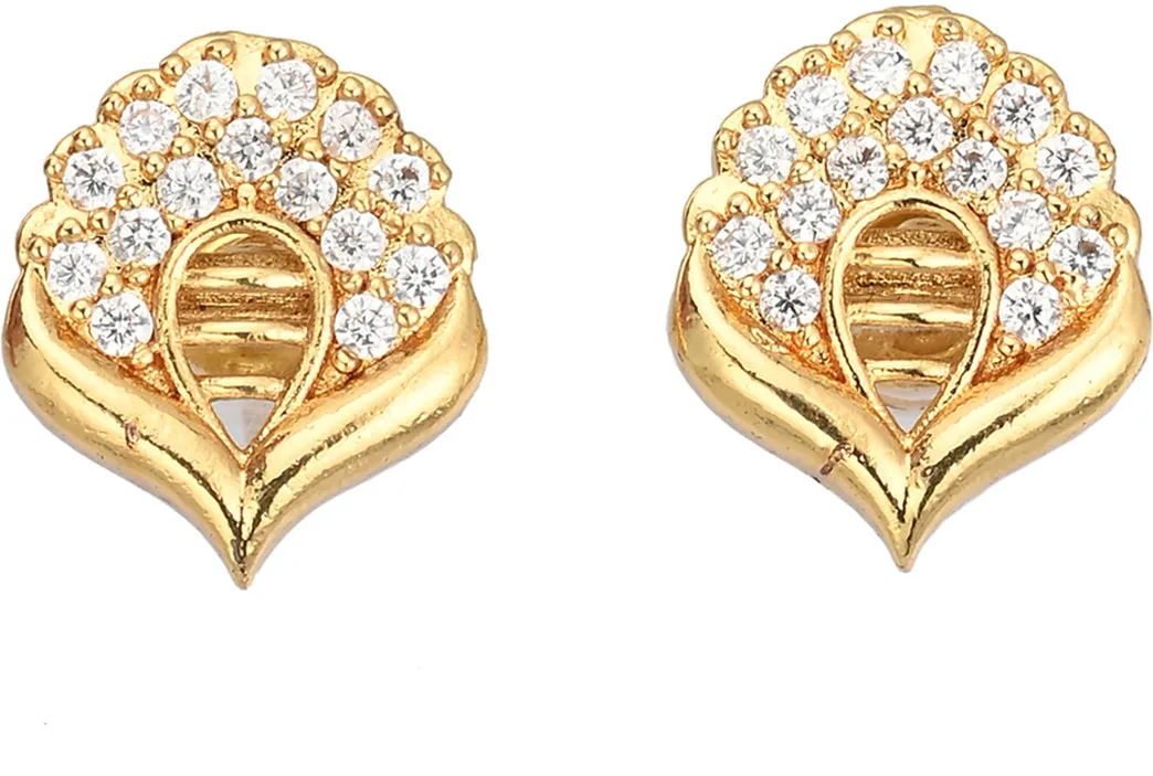 AanyaCentric Elegant Gold Plated Ad American Diamond Earrings for Women Girls of All Ages