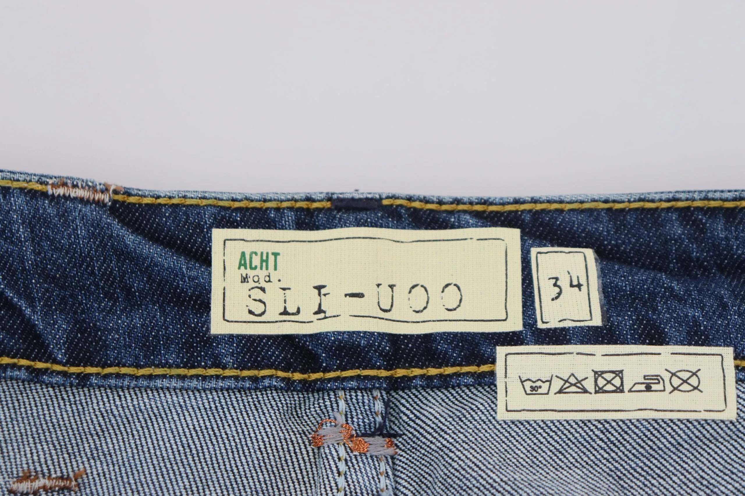 Acht Blue Cotton Tapered Slim Fit Men Casual Denim Jeans