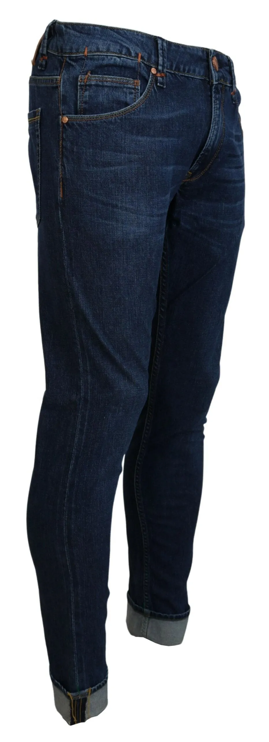 Acht Blue Cotton Tapered Slim Fit Men Casual Denim Jeans