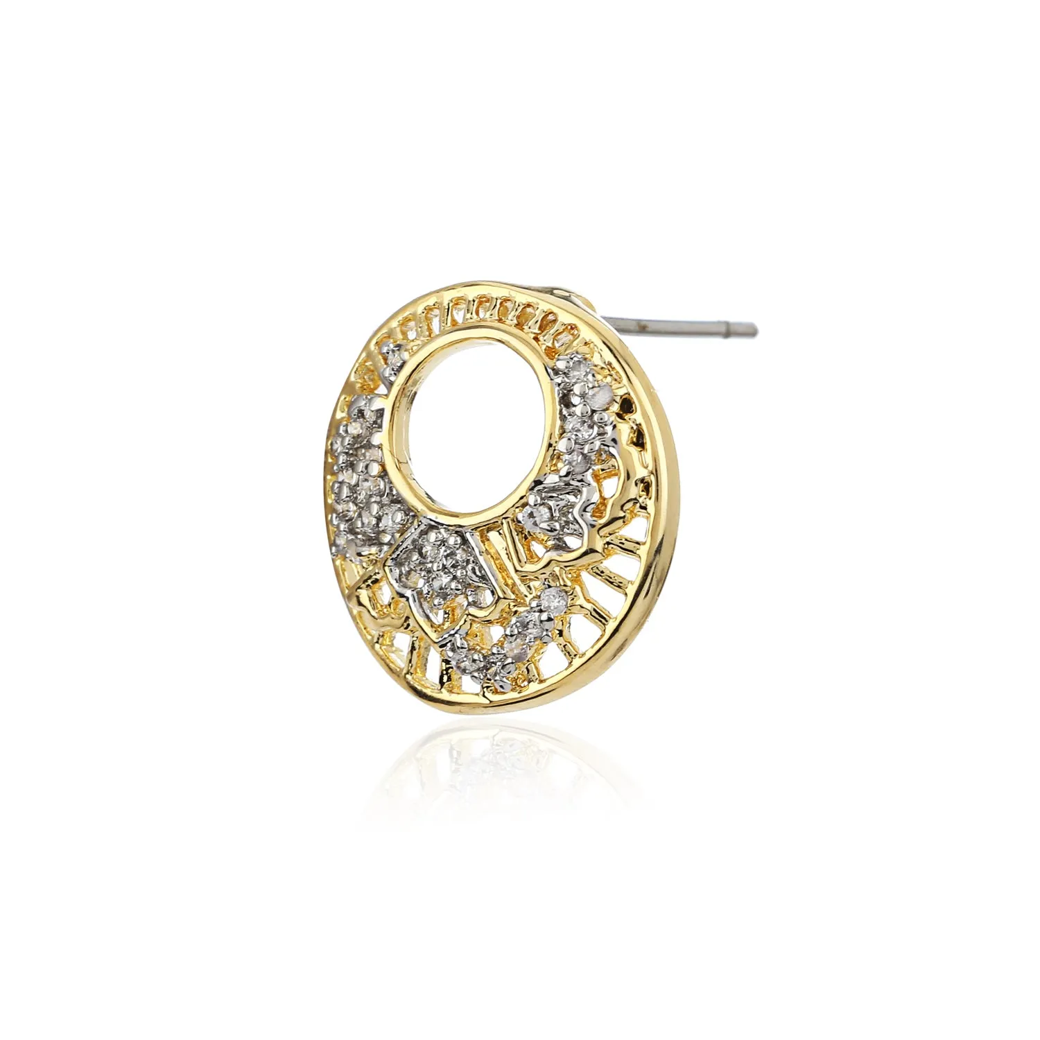 AD Stone Round Stud Earrings