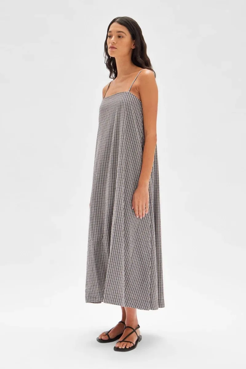 Seersucker Cocoa Check Tully Dress by Assembly Label
