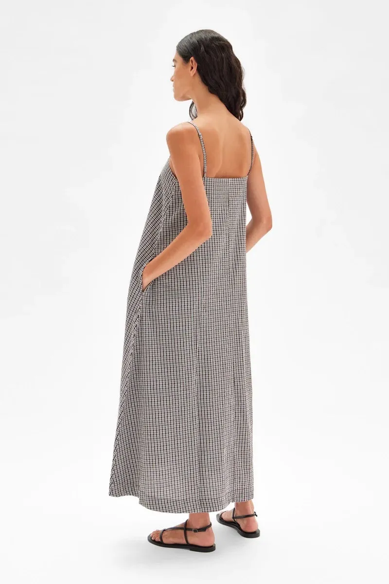 Seersucker Cocoa Check Tully Dress by Assembly Label
