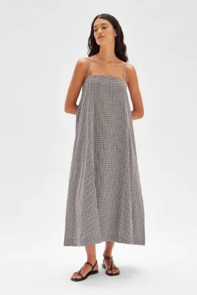 Seersucker Cocoa Check Tully Dress by Assembly Label