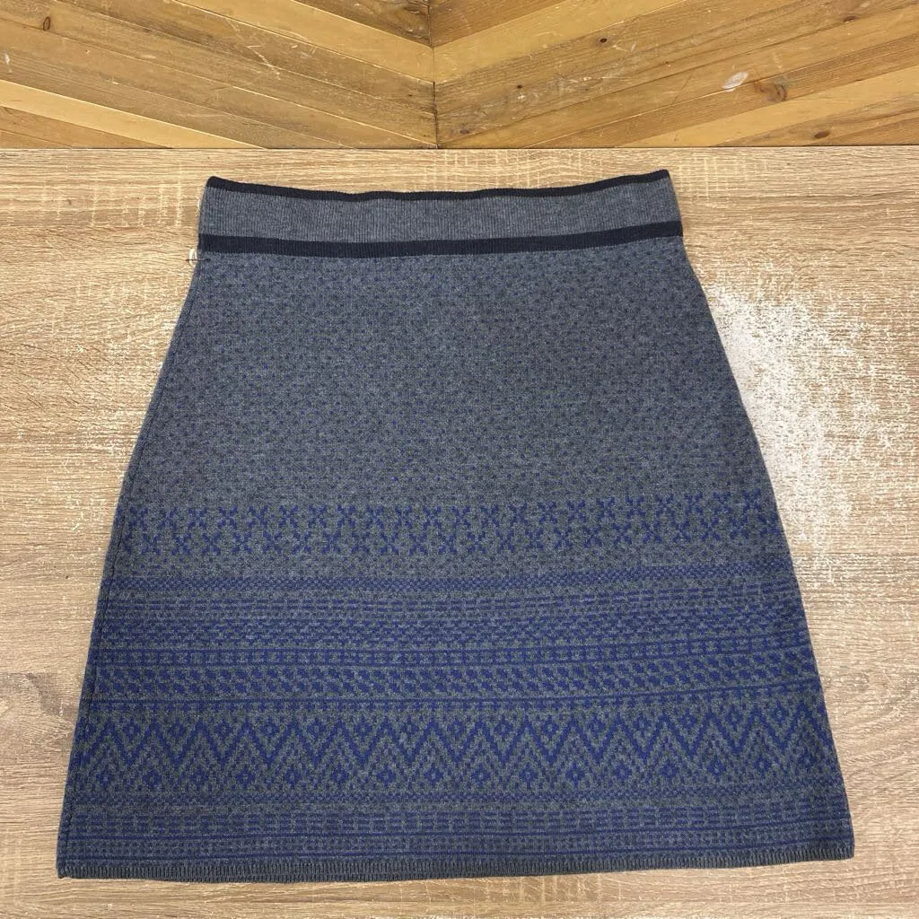aventura - Women's Wool Skirt - MSRP $79: Grey/Blue-women-MD