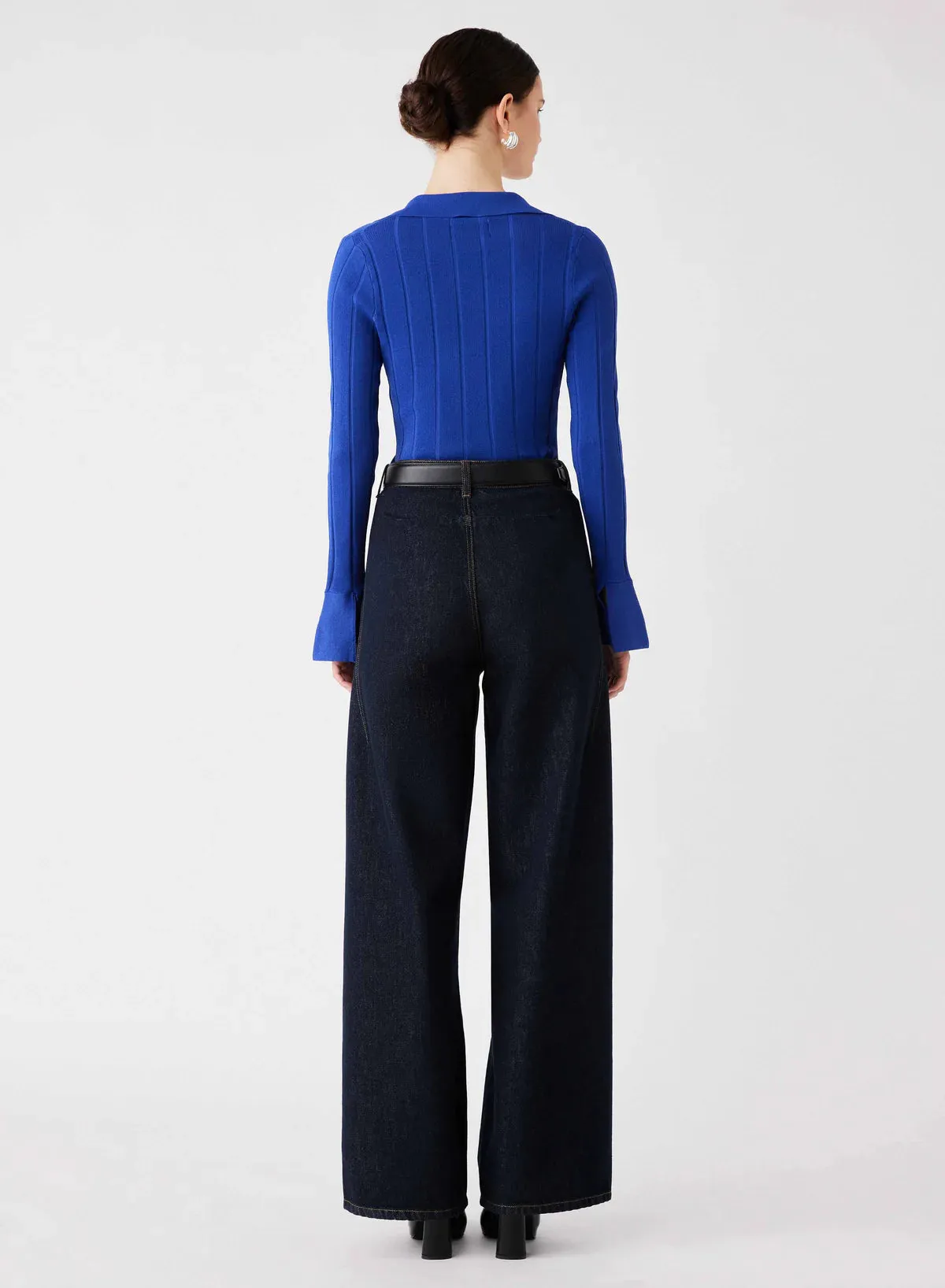 Avenue Button Sweater Cobalt
