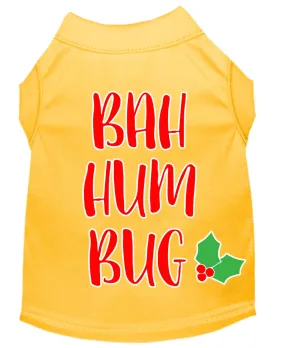Bah Humbug Screen Print Dog Shirt Yellow Xl