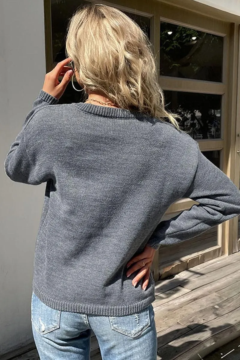 BASIC CASUAL DAILY LONG SLEEVE TOP