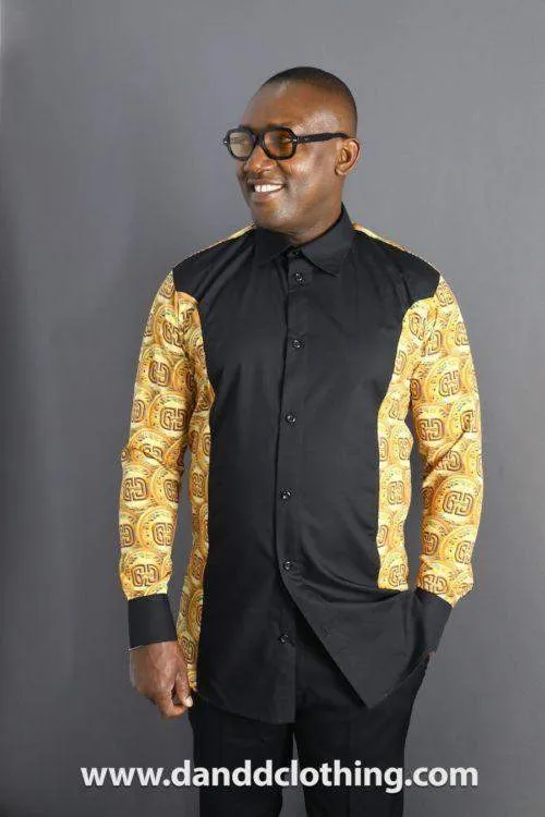 Black African Shirt Gold