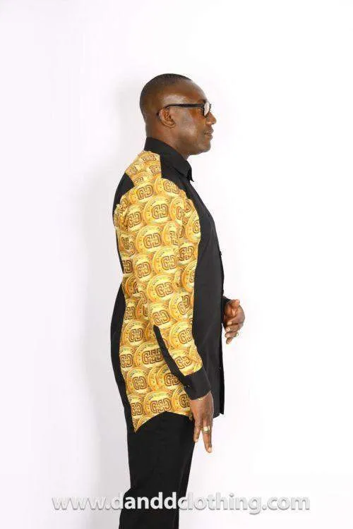 Black African Shirt Gold