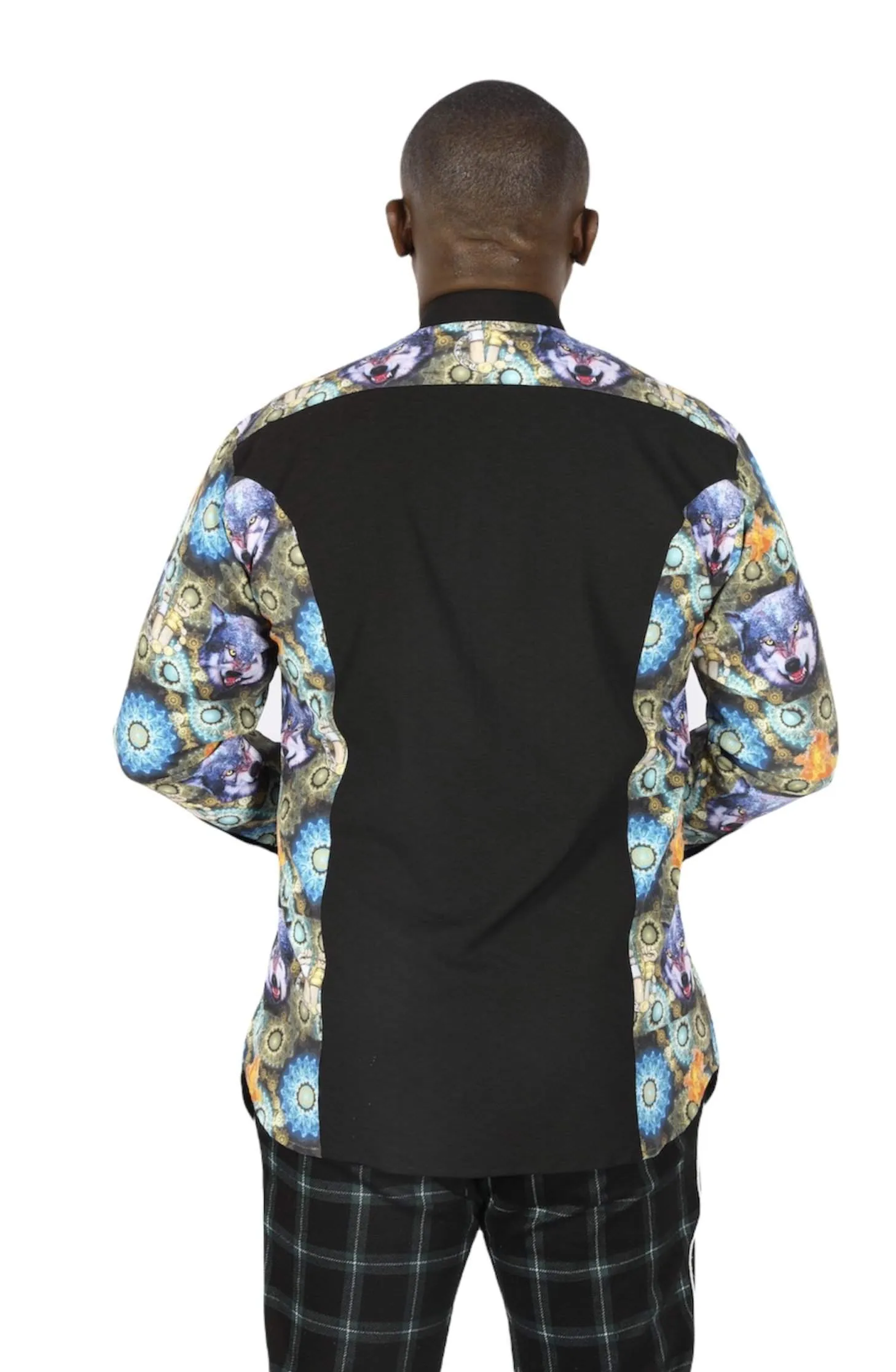 Black African Wolf Print