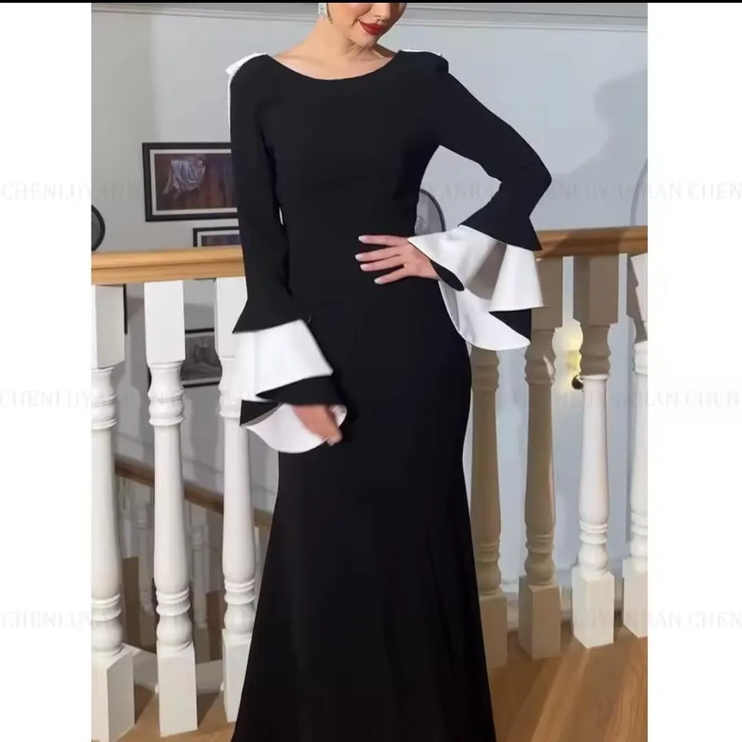 Black And White Formal Party Gowns For Women 88748