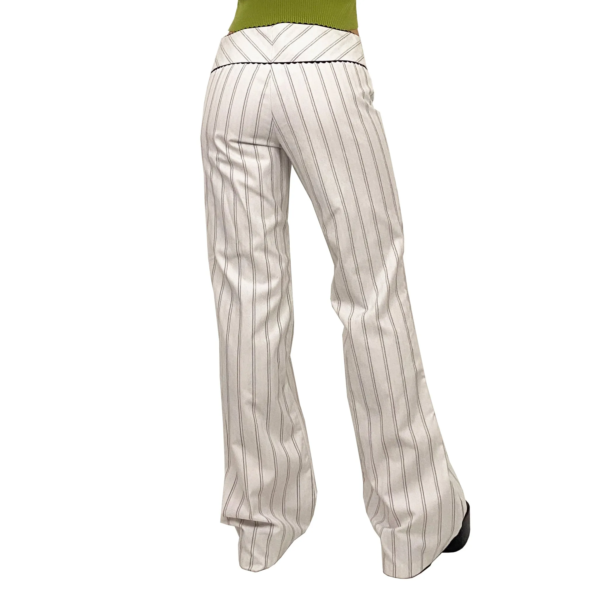 Black and White Striped Trousers (M)