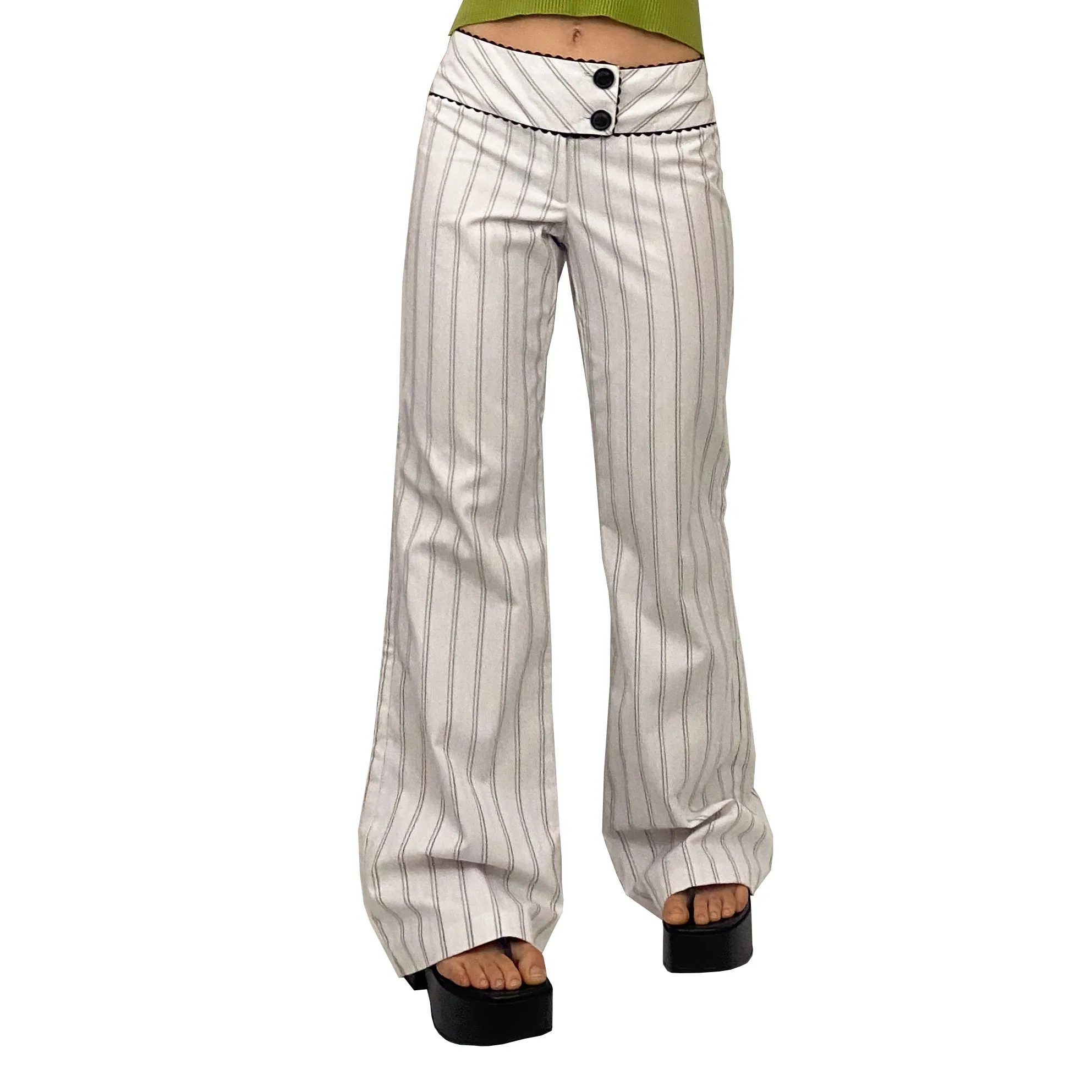 Black and White Striped Trousers (M)