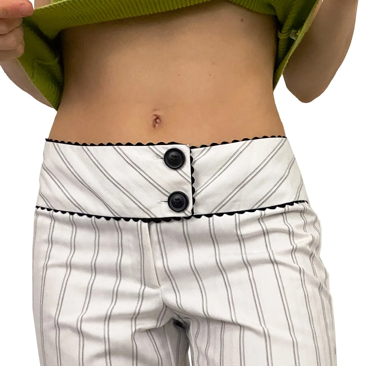 Black and White Striped Trousers (M)