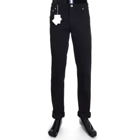 Black Stretch Denim Trousers - Slim Fit, Five-Pocket