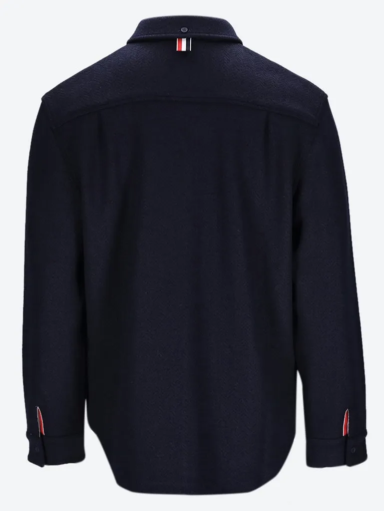 Boiled cotton wool oversized long sleeve shirt