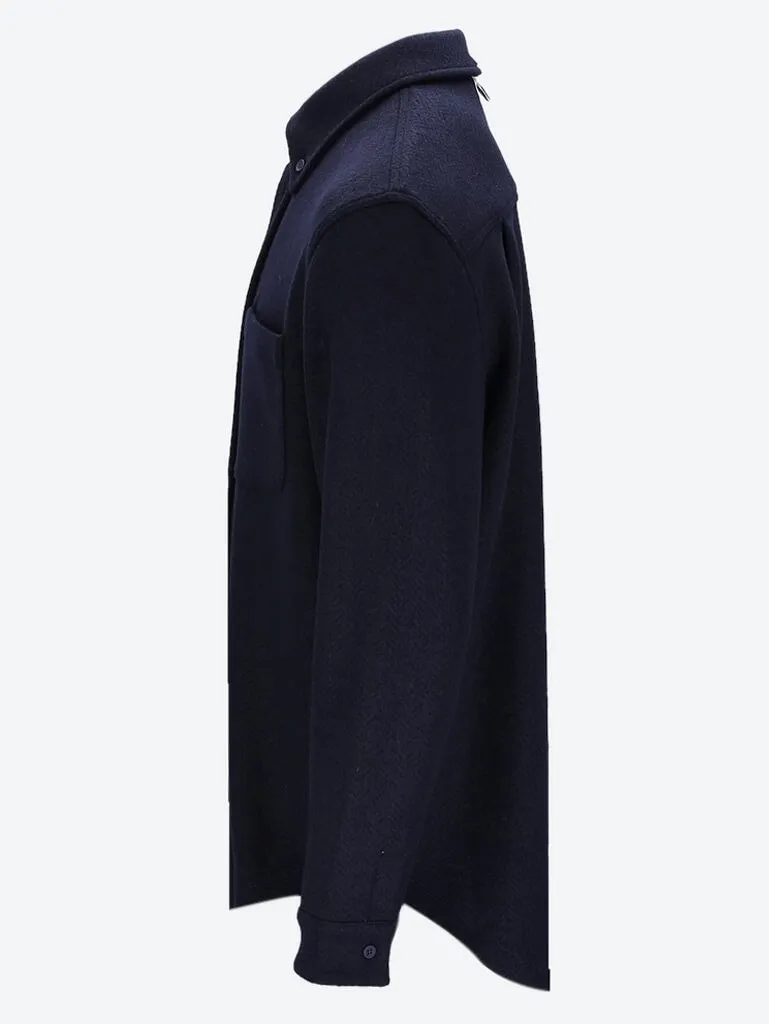 Boiled cotton wool oversized long sleeve shirt