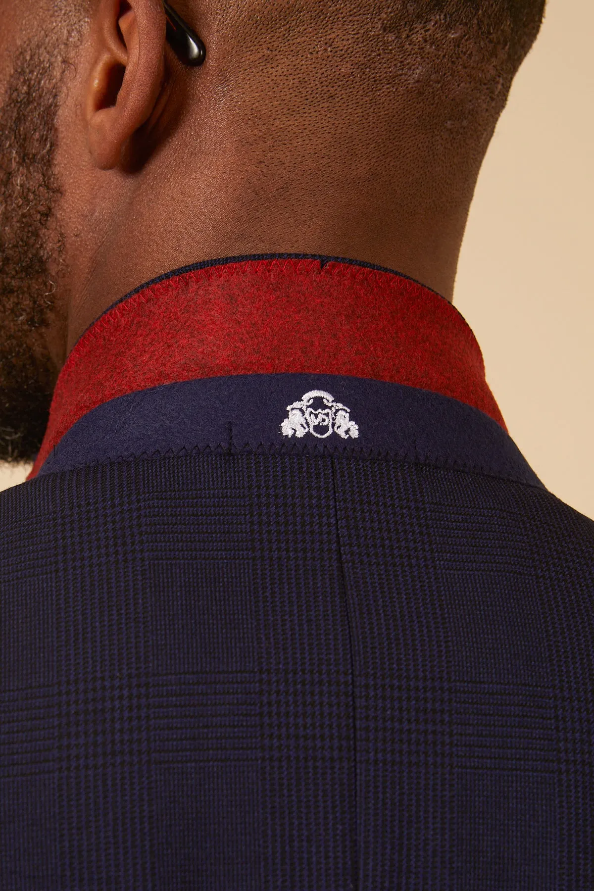 BROMLEY - Navy Check Two Piece Suit