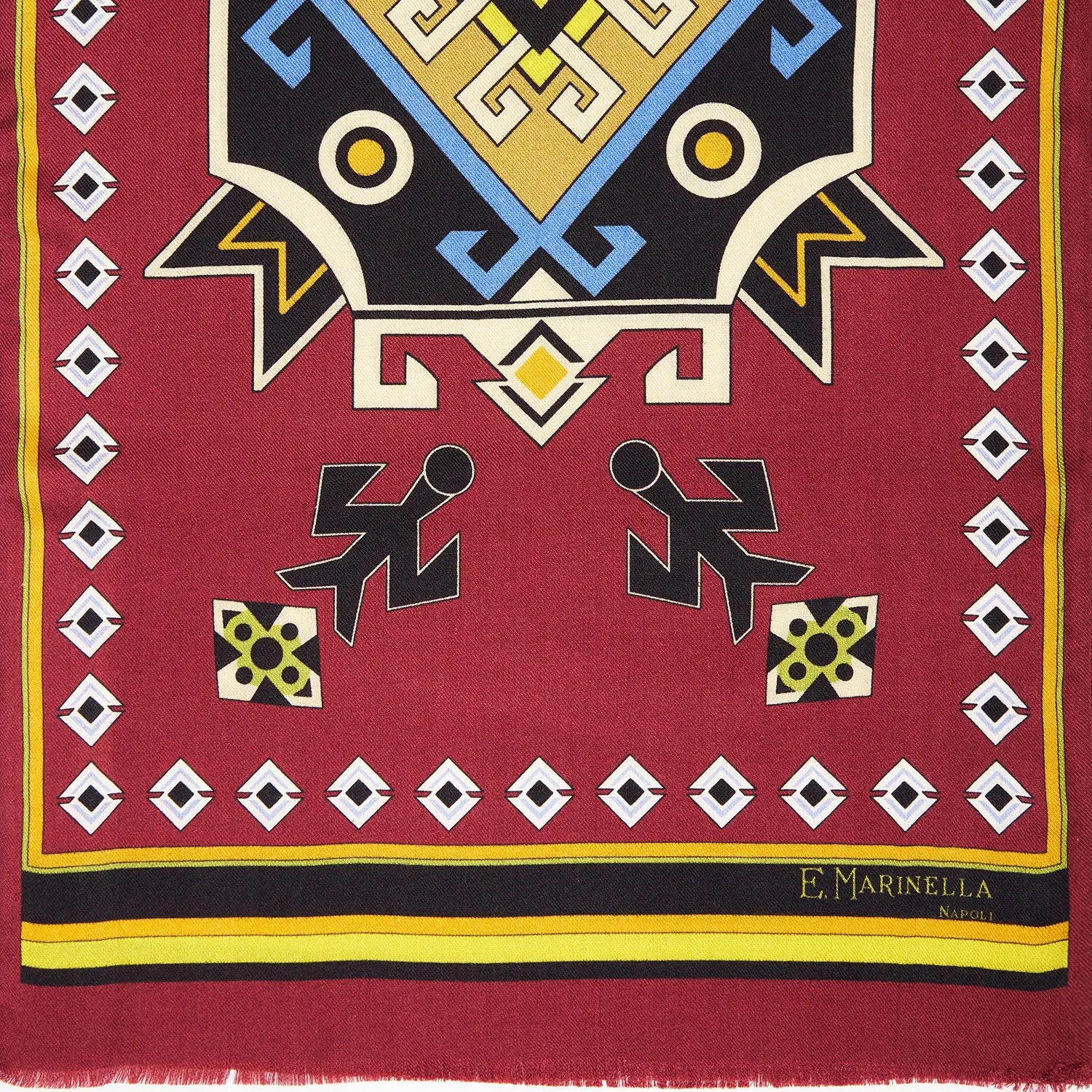 BURGUNDY WOOL AND SILK SCARF