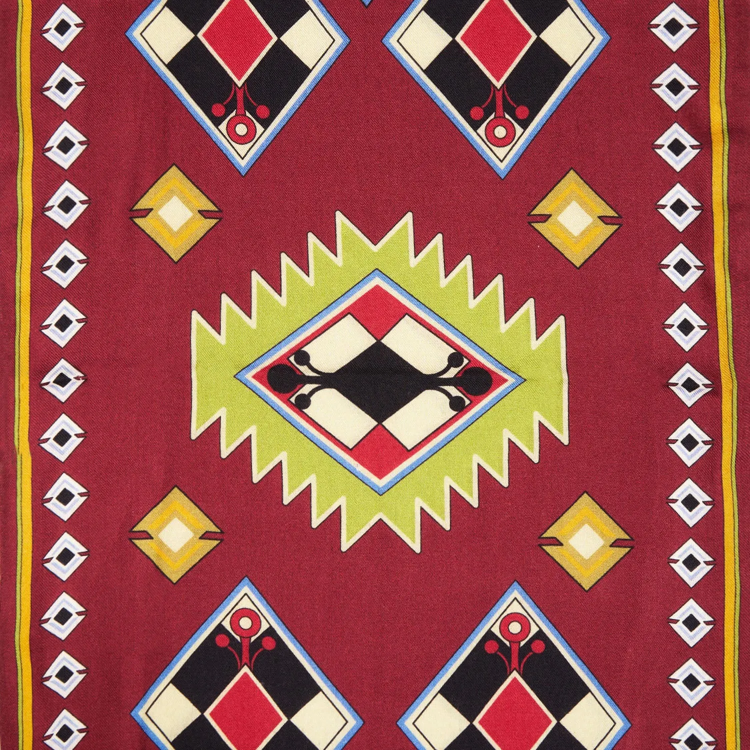 BURGUNDY WOOL AND SILK SCARF