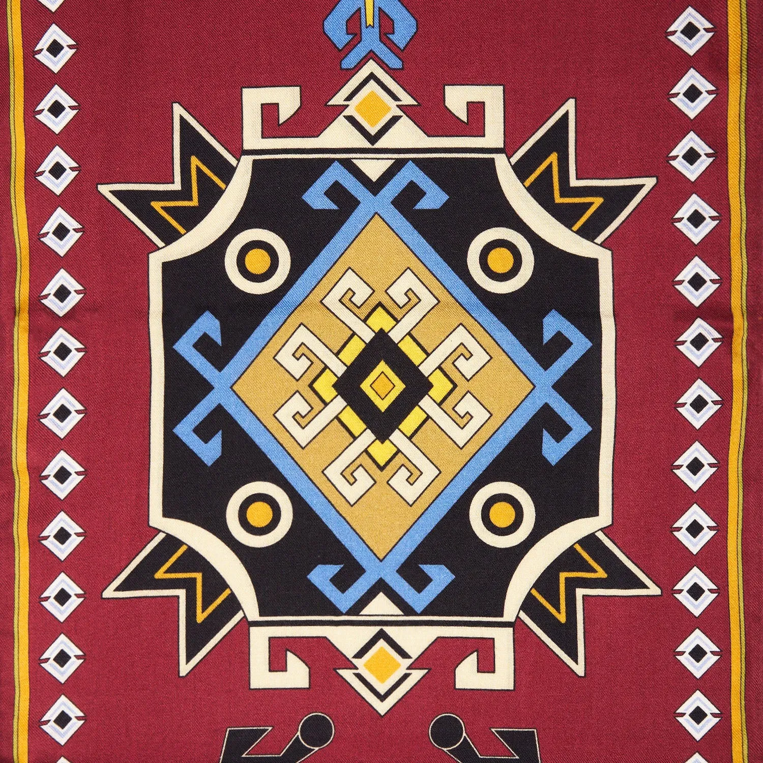 BURGUNDY WOOL AND SILK SCARF