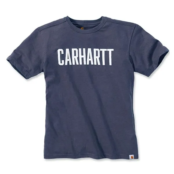 Carhartt&#x20;103203&#x20;Maddock&#x20;Graphic&#x20;Block&#x20;Logo&#x20;s&#x2F;s&#x20;T-Shirt&#x20;-&#x20;Indigo&#x20;Heather