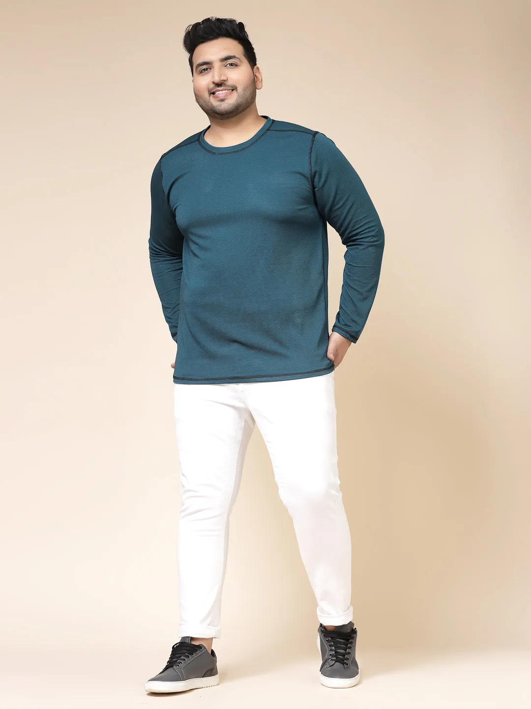 Contrast Stitch Corduroy T-Shirt