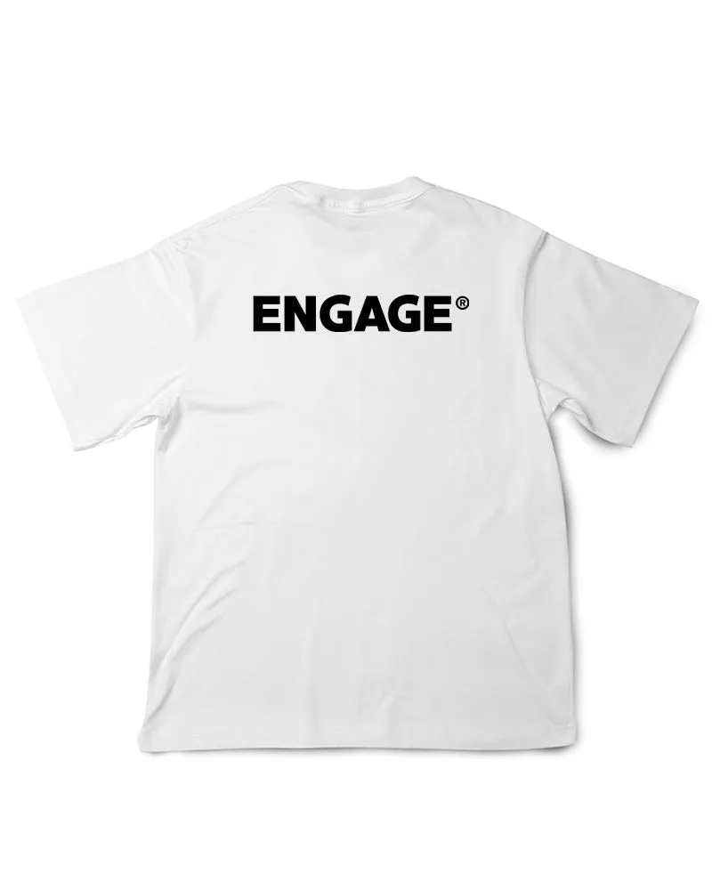 Engage Classic Logo Oversized White T-Shirt for Ultimate Comfort and Style