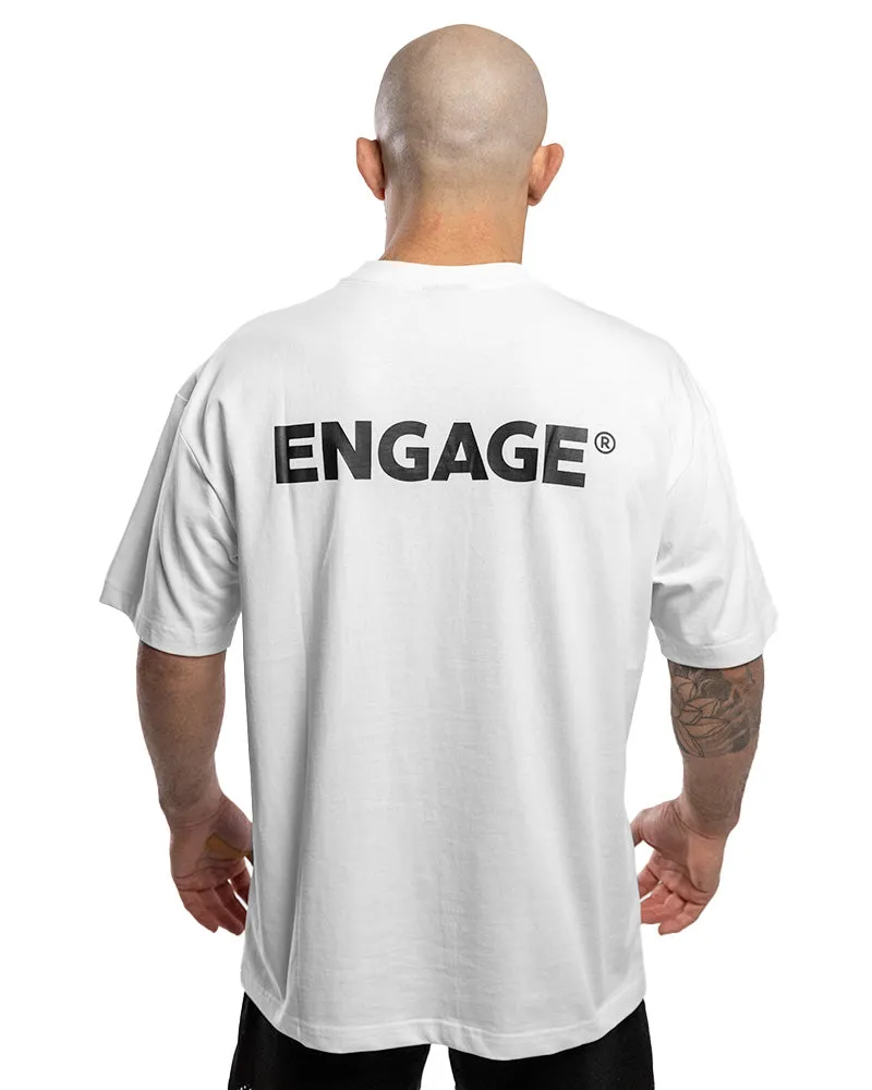 Engage Classic Logo Oversized White T-Shirt for Ultimate Comfort and Style