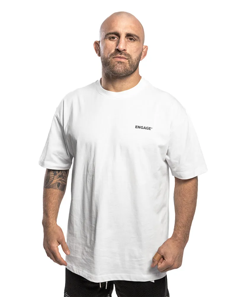Engage Classic Logo Oversized White T-Shirt for Ultimate Comfort and Style