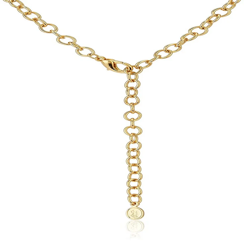 Estele 24 Kt Gold Plated Geometric Shape Austrian Crystal Necklace Set for Women