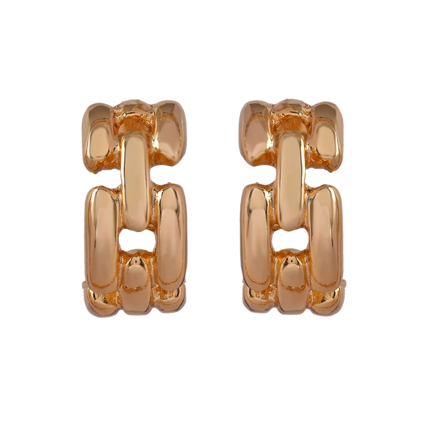 Estele - 24 KT Gold Plated Interlink Chain Necklace Set