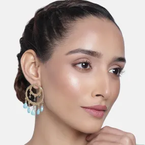 Estele Aqua colour bead partywear trending earrings for women