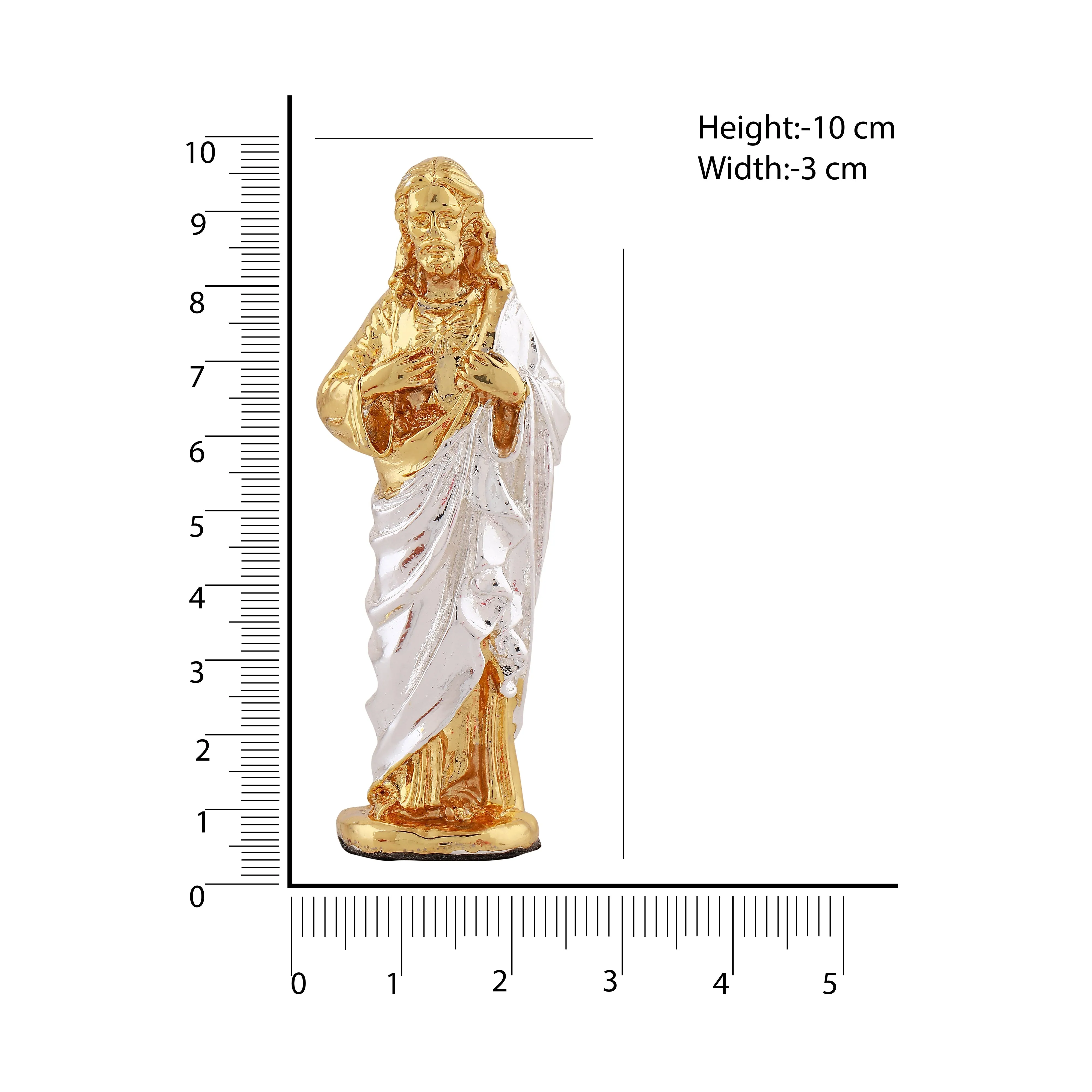 Estele Gold & Rhodium Plated Almighty Jesus Christ Idol showpiece for Gifting/Home Decoration.