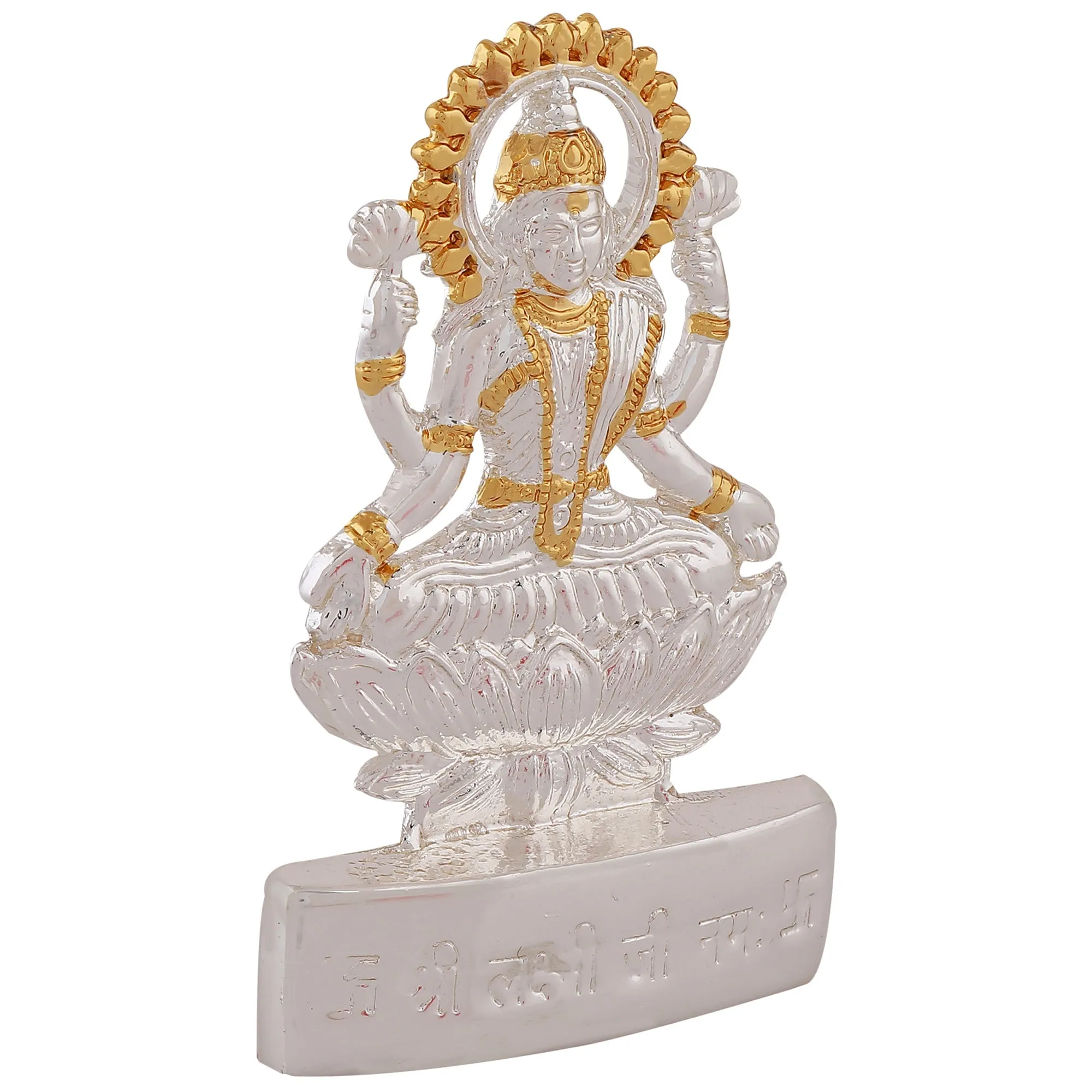 Estele Gold & Rhodium Plated Goddess Lakshmi Ji Idol