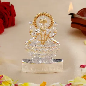 Estele Gold & Rhodium Plated Goddess Lakshmi Ji Idol