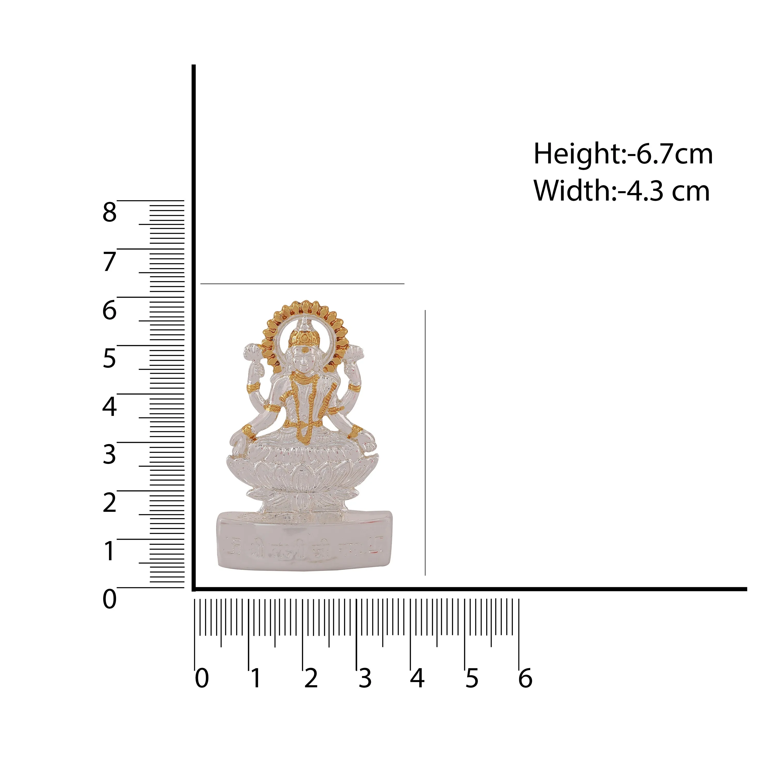 Estele Gold & Rhodium Plated Goddess Lakshmi Ji Idol
