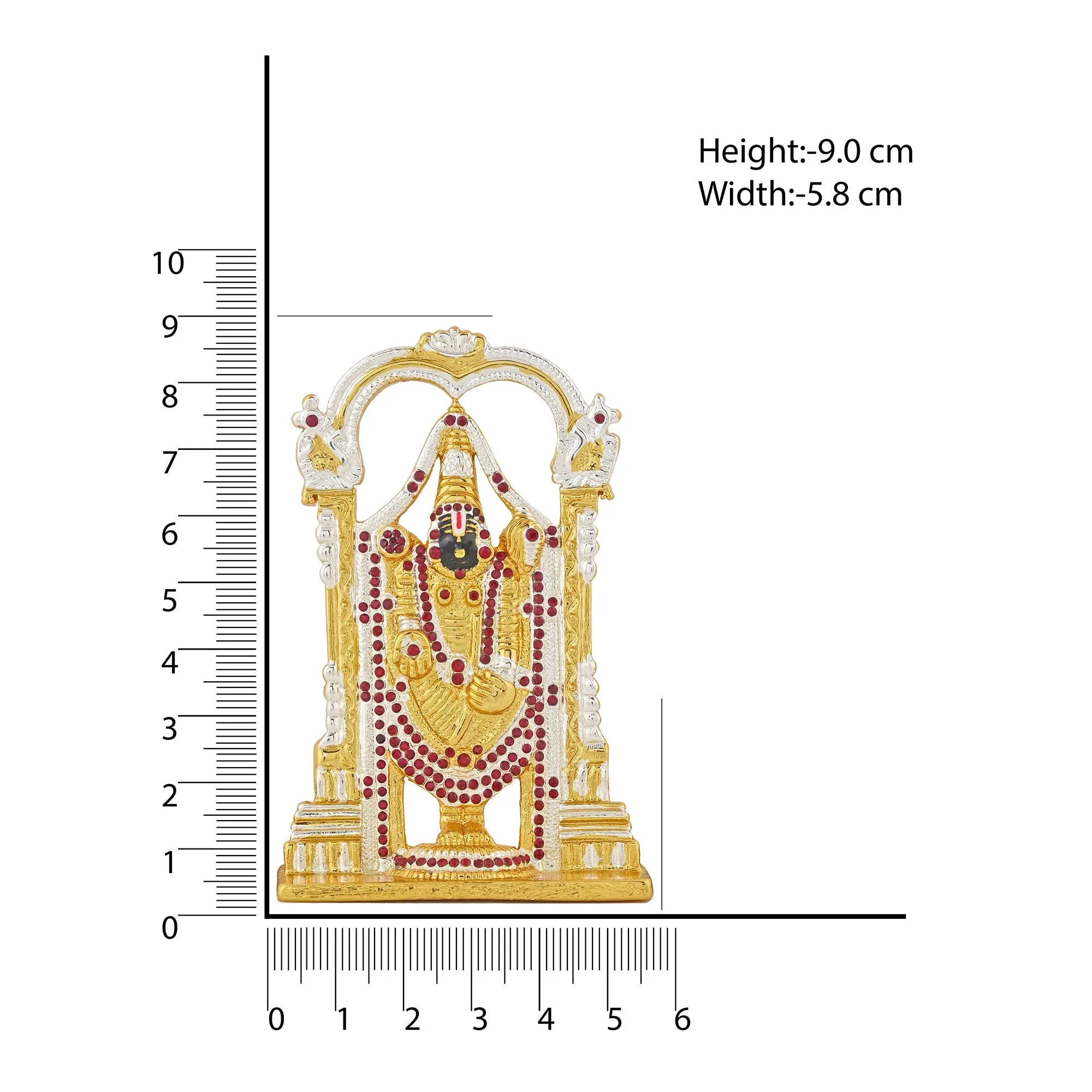 Estele Gold & Rhodium Plated Lord Tirupati Balaji Idol Showpiece for Pooja Mandir/ Home Decorative