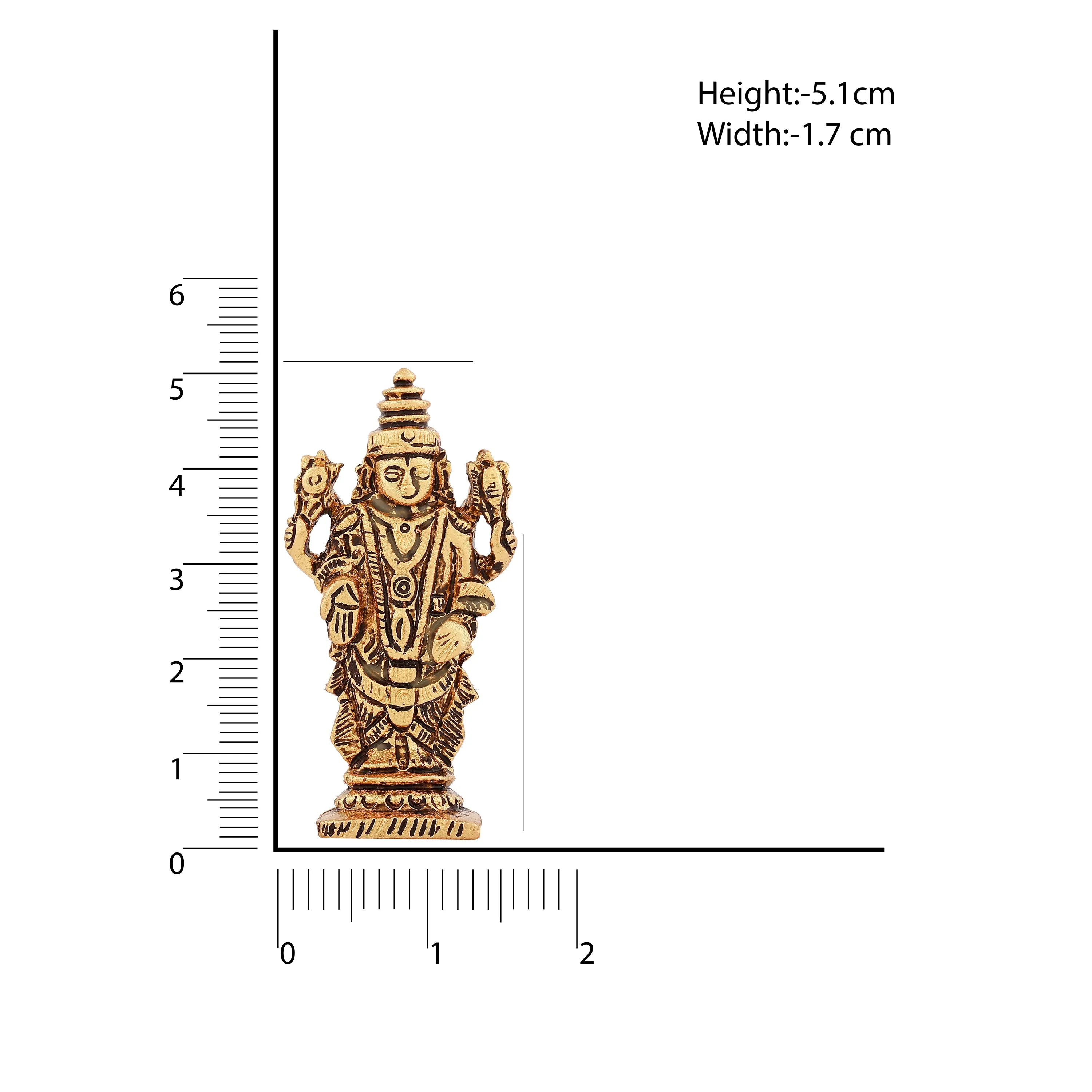 Estele Gold Plated Antique Lord Tirupati Balaji Idol Showpiece for Pooja Mandir/ Home Decorative