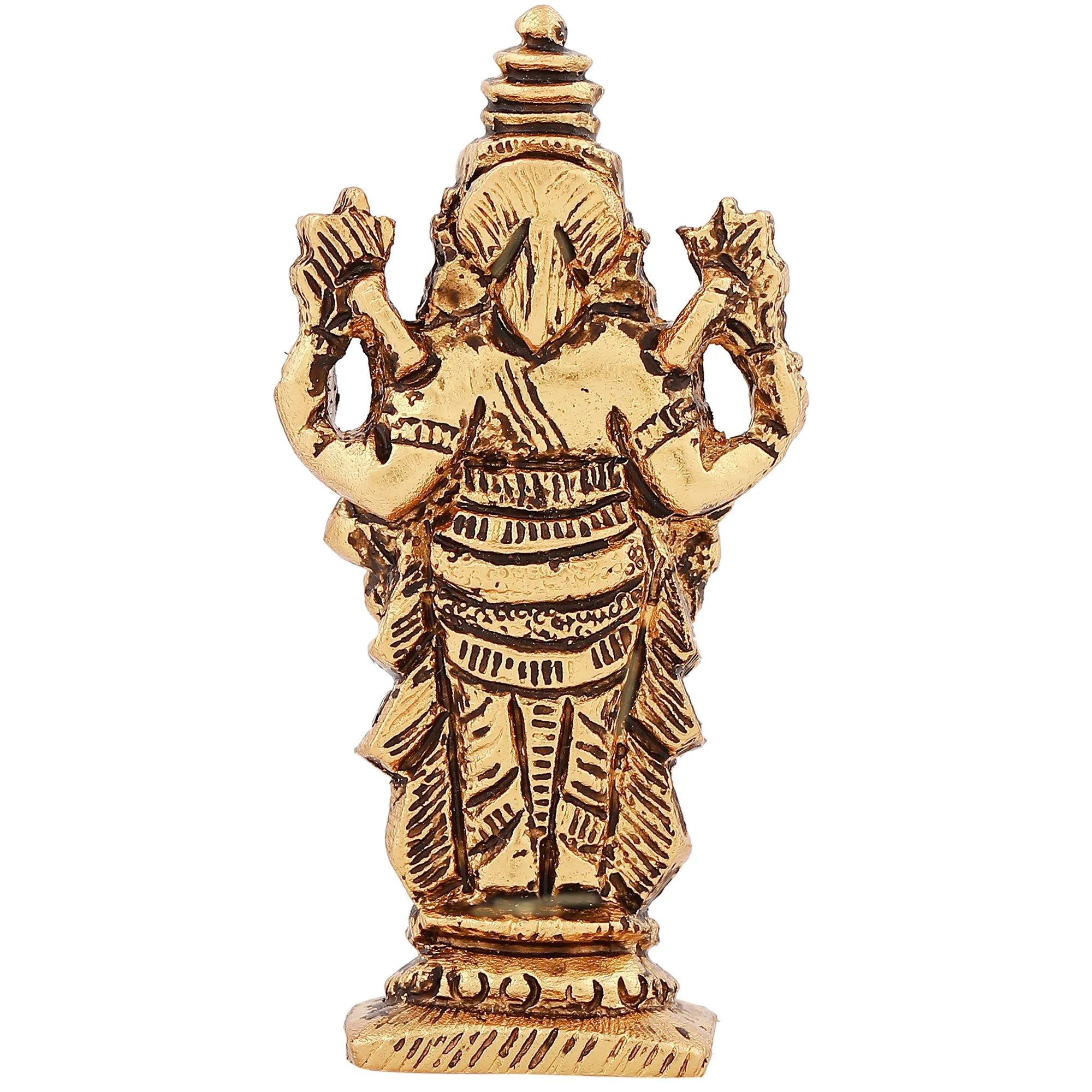 Estele Gold Plated Antique Lord Tirupati Balaji Idol Showpiece for Pooja Mandir/ Home Decorative