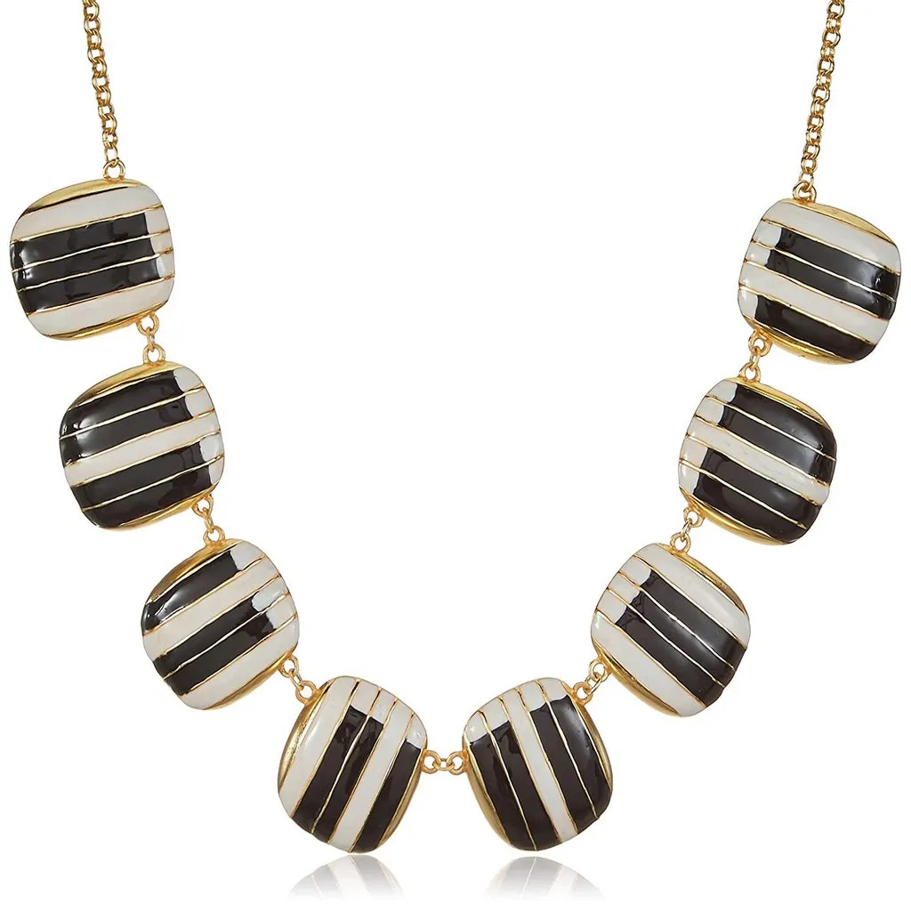 Estele - Piano enamel Gold Plated Necklace Set For Women