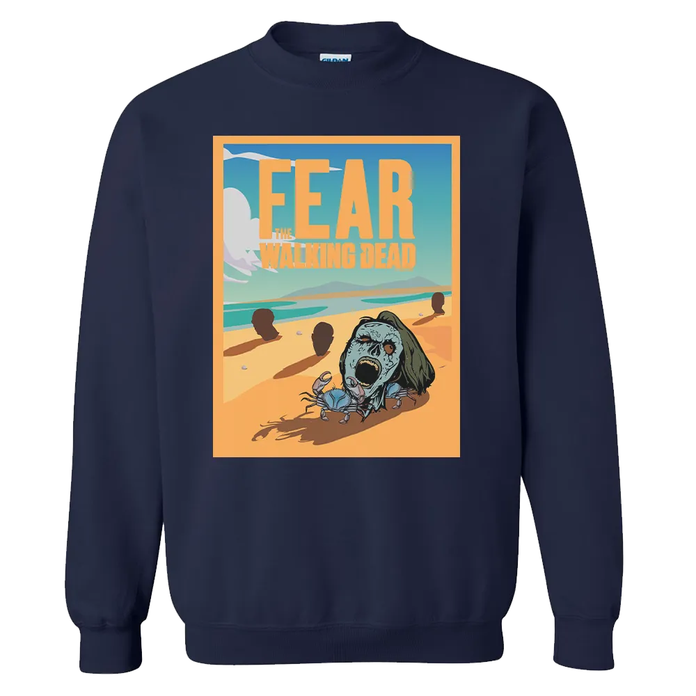 Fear The Walking Dead Walker Heads Fleece Crewneck Sweatshirt