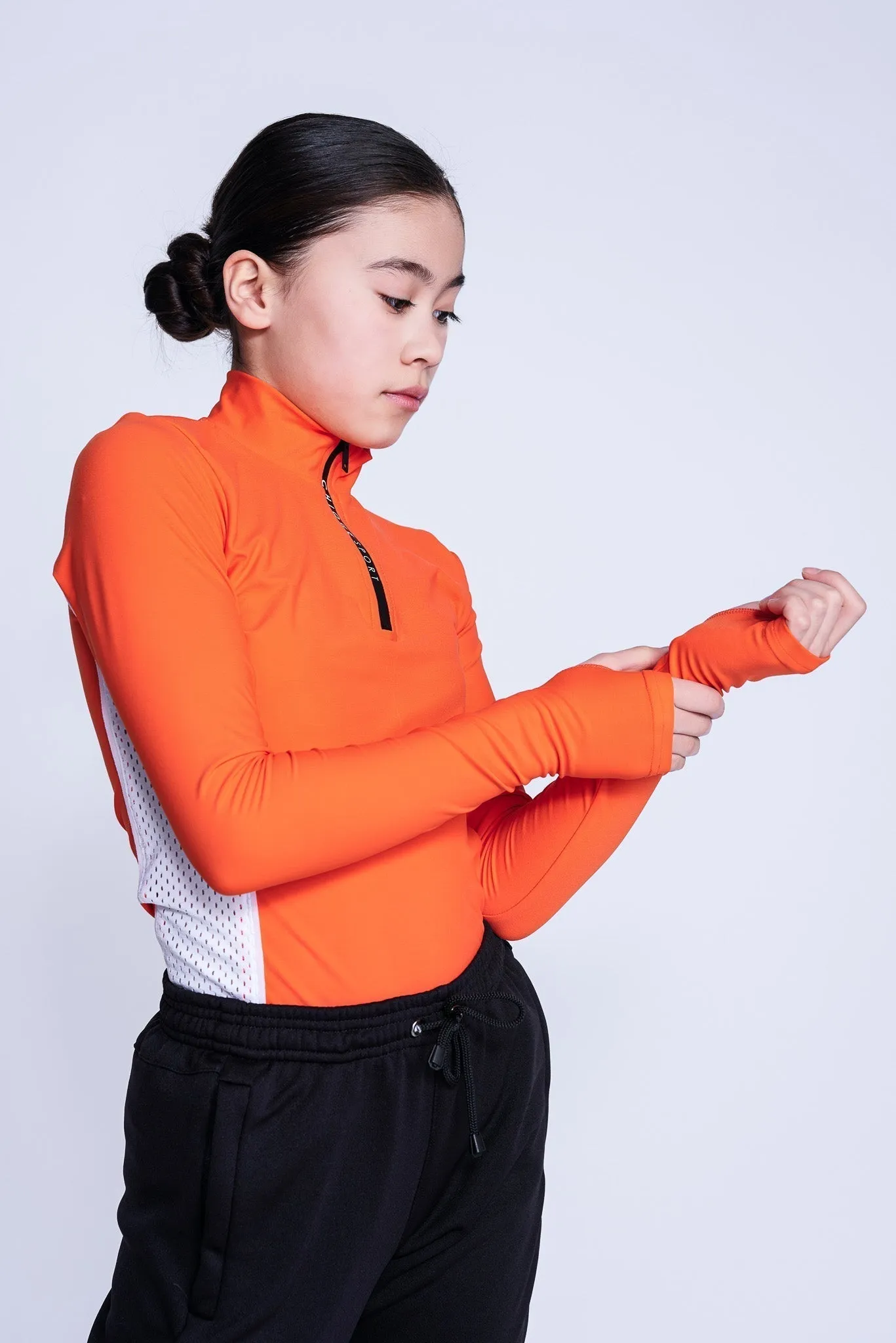 Fearless Half-Zip Top in Orange