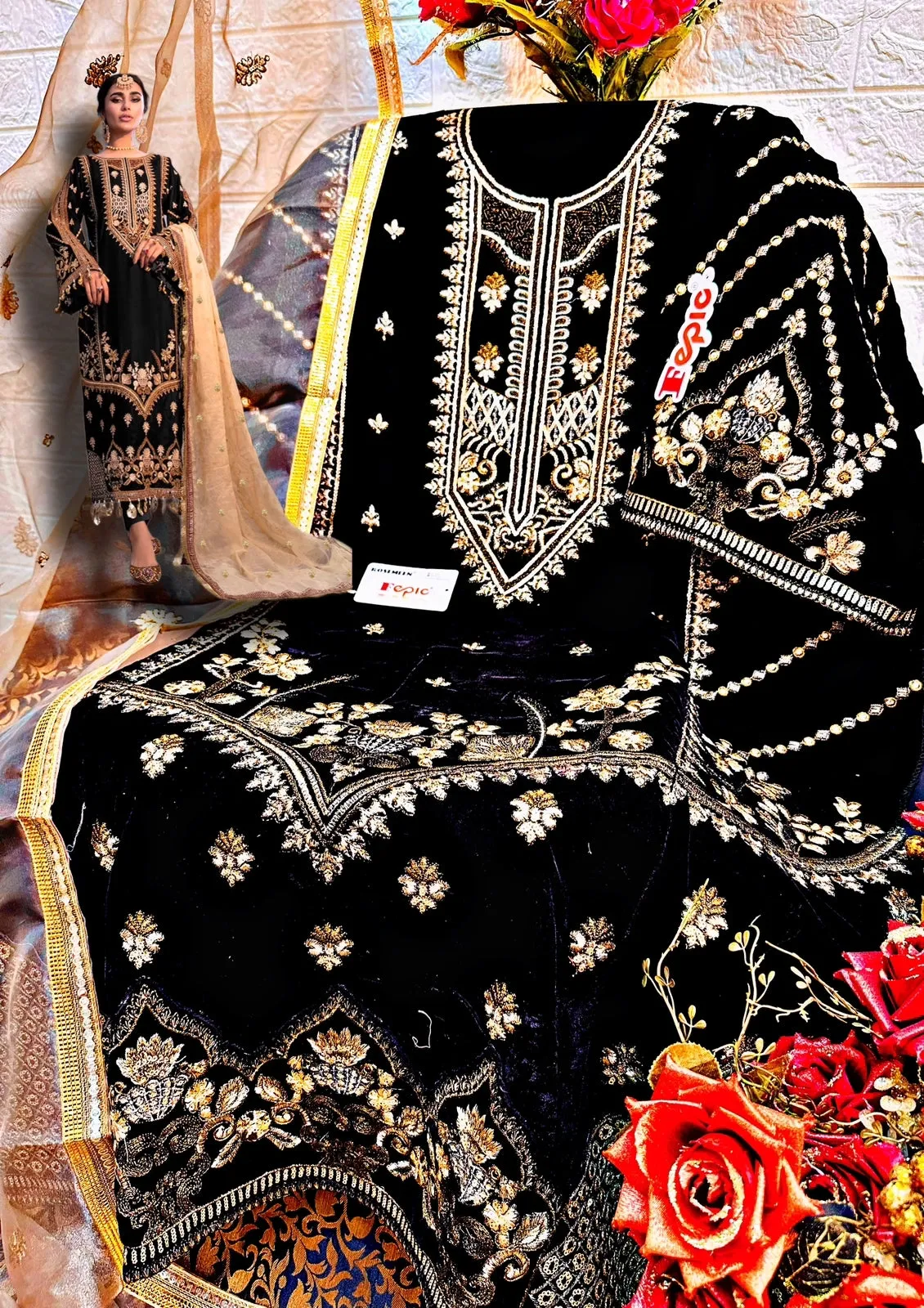 FEPIC ROSEMEEN D-5244  VELVET SUIT