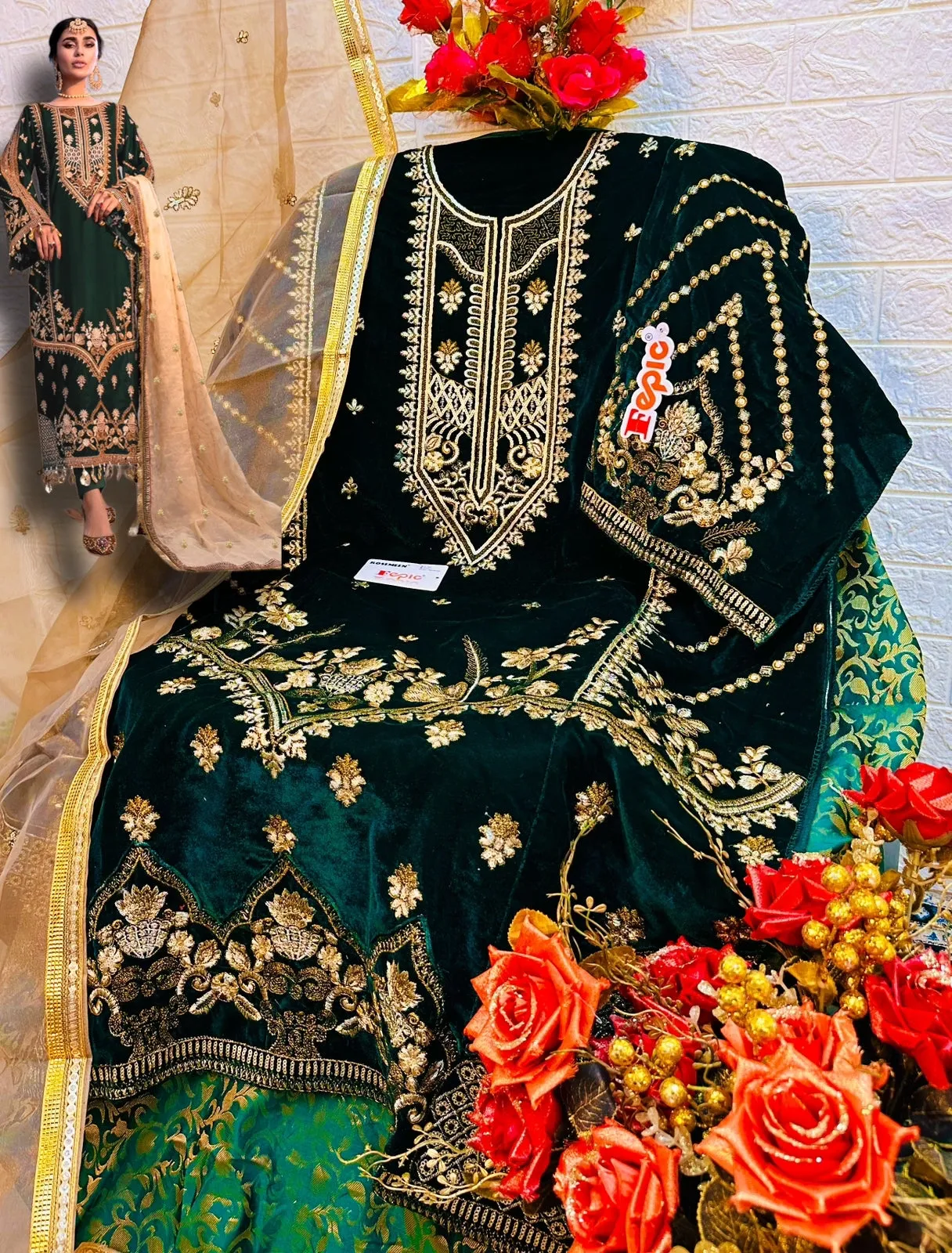 FEPIC ROSEMEEN D-5244  VELVET SUIT